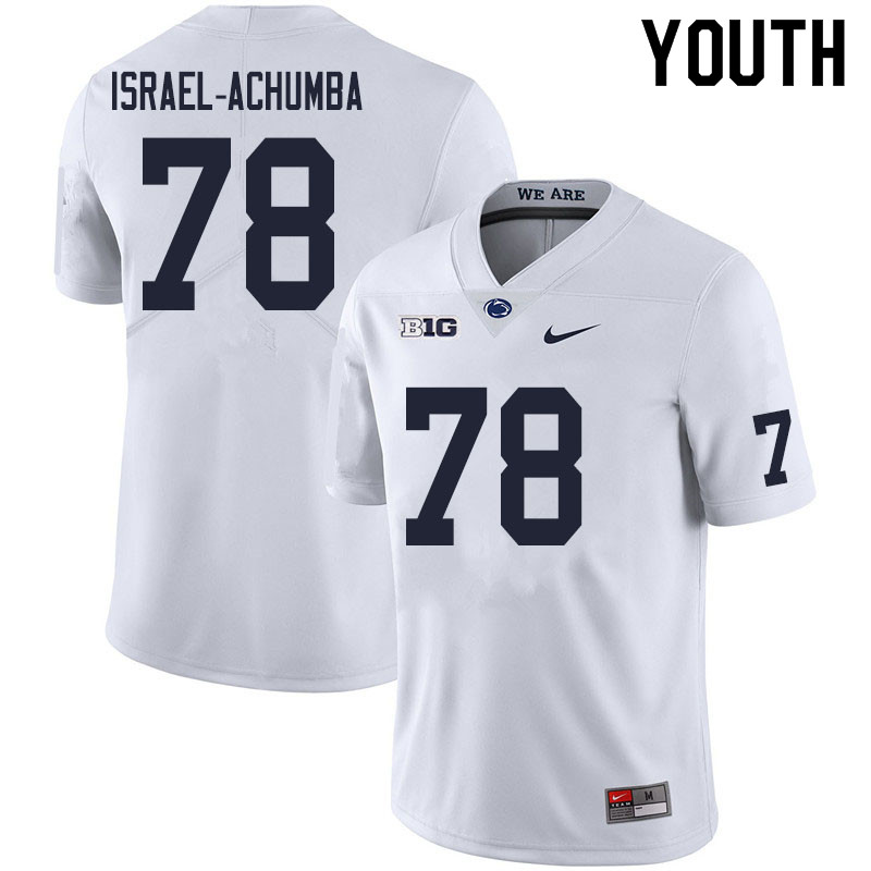 NCAA Nike Youth Penn State Nittany Lions Golden Israel-Achumba #78 College Football Authentic White Stitched Jersey CID7598JH